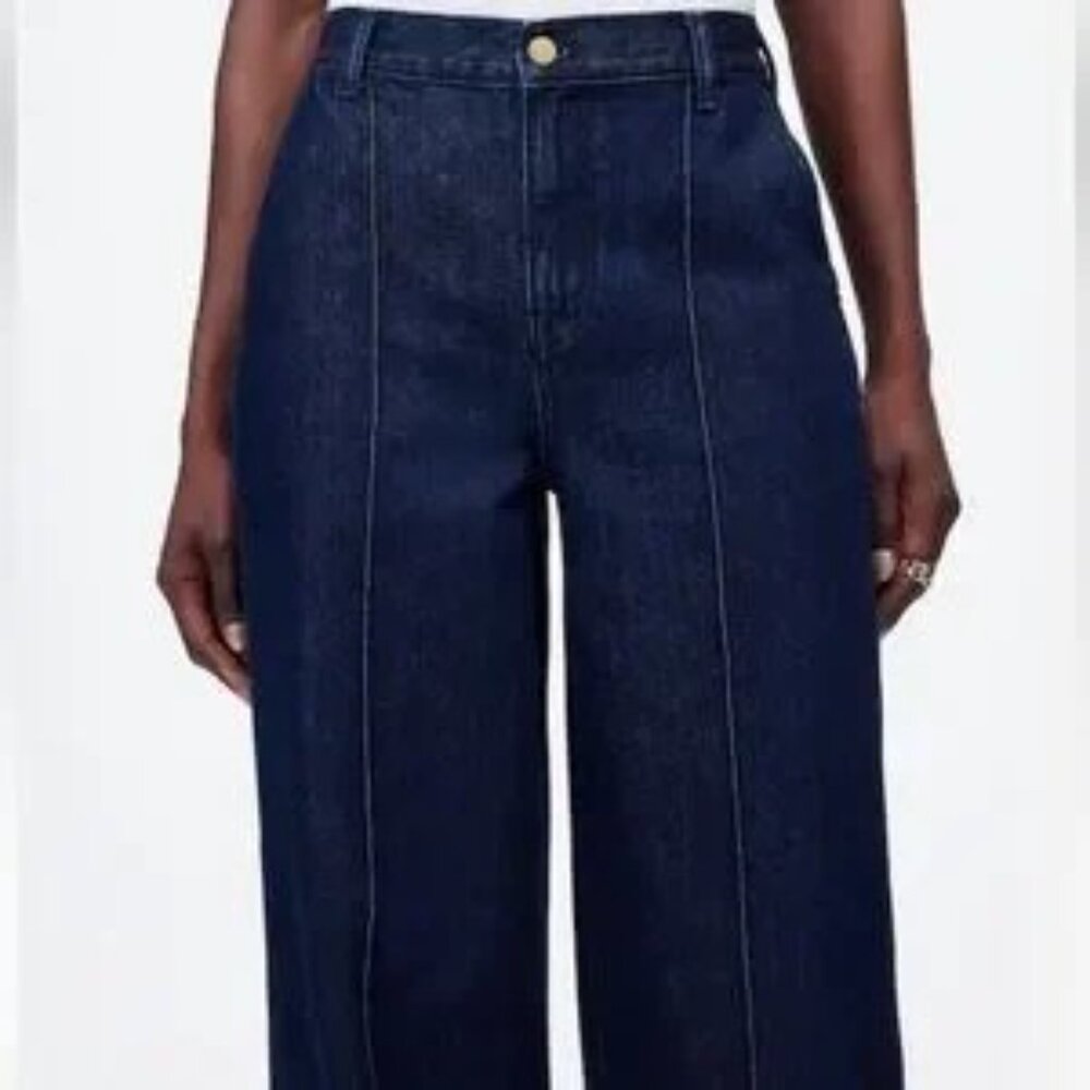 Madewell Dark Blue Wide Leg Flare Jeans - Picture 5 of 8